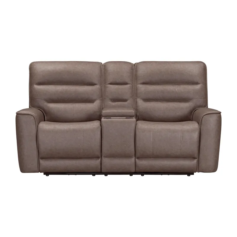 Lawson Sydney Brunette Power Zero Gravity Tilt Console Loveseat P2