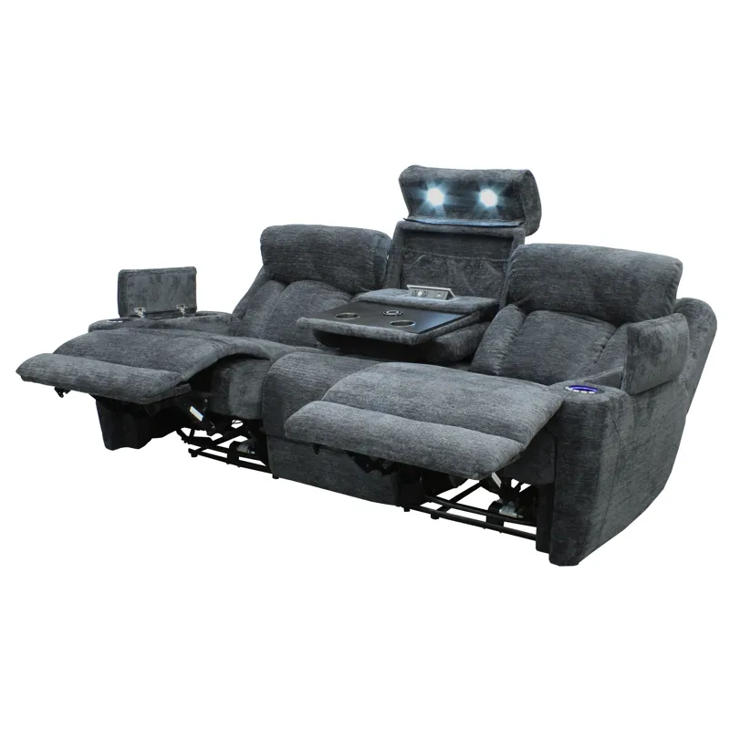 Dalton Lucky Charcoal Power Reclining Sofa Loveseat and Recliner
