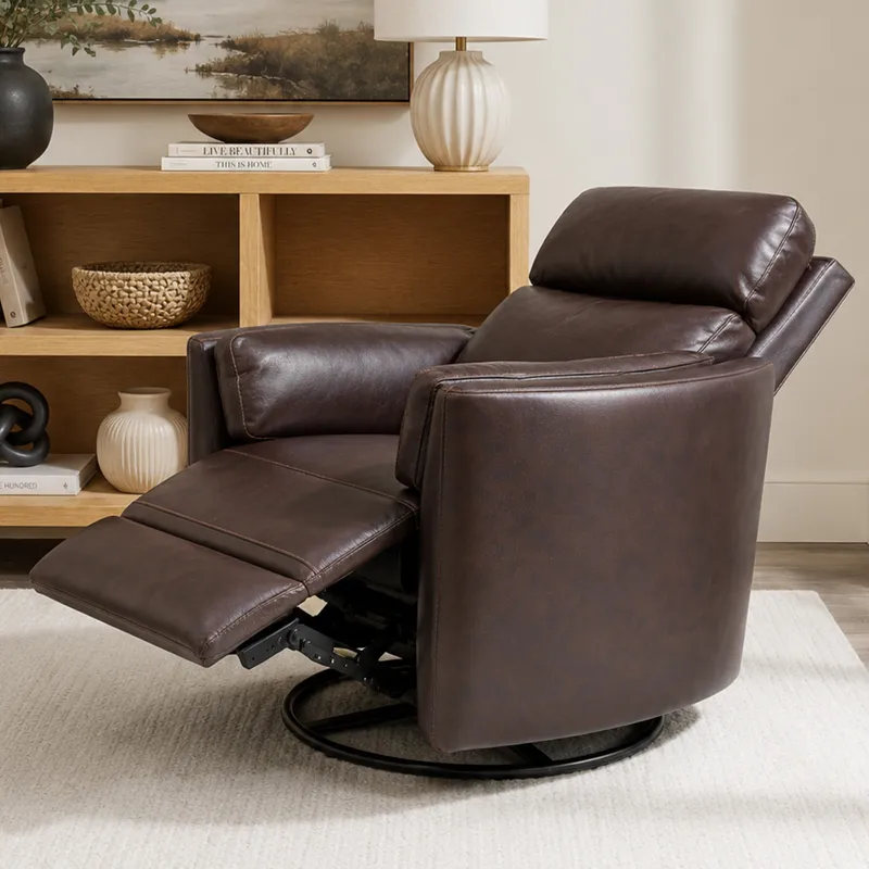 Radius Hickory Brown Manual Swivel Glider Recliner Two Pack