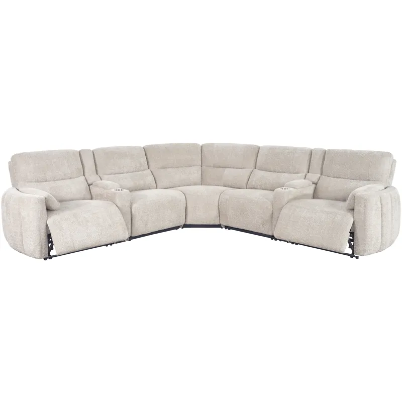 Modesto Buttercream 7 Piece Modular Power Reclining Sectional with Power Adjustable Headrests