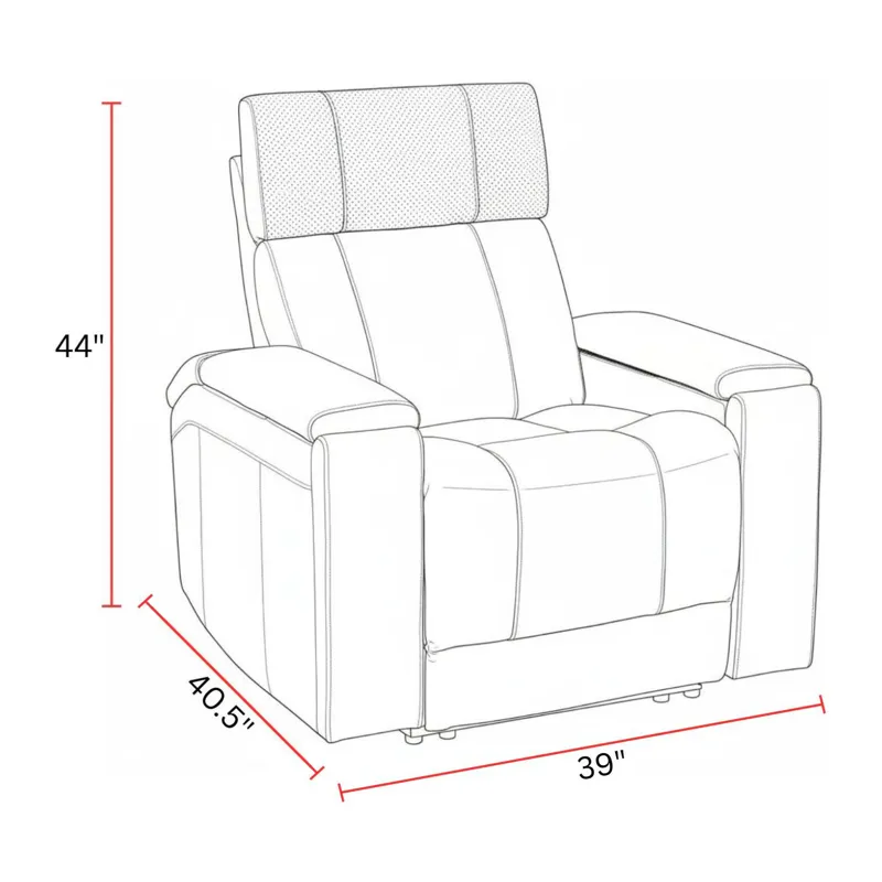 Phoenix Cabot Ebony Zero Gravity Power Recliner with Immersive Audio P3