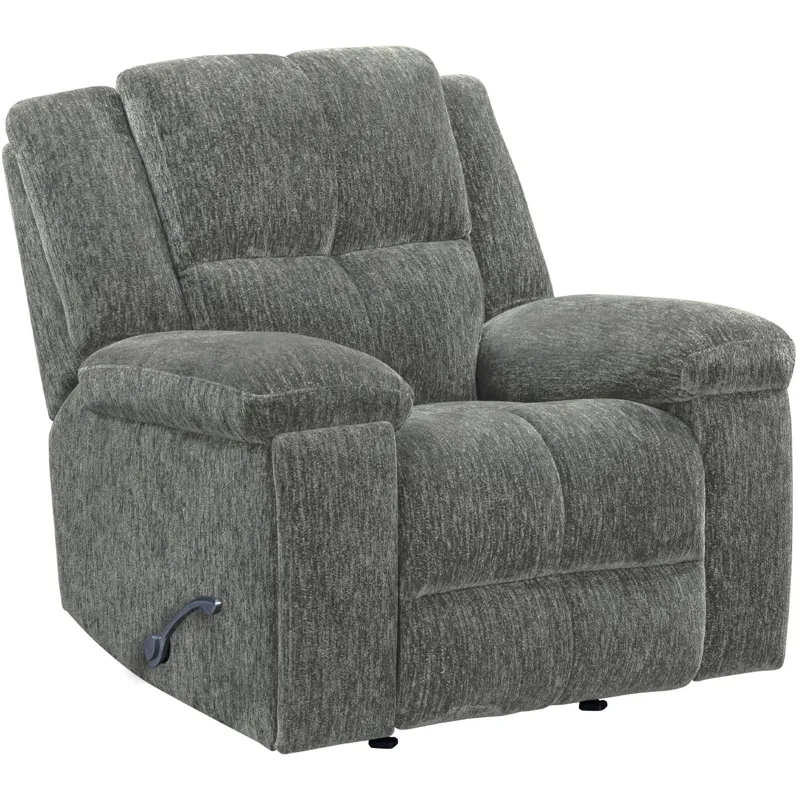 Bronco Plush Charcoal Manual Rocker Recliner