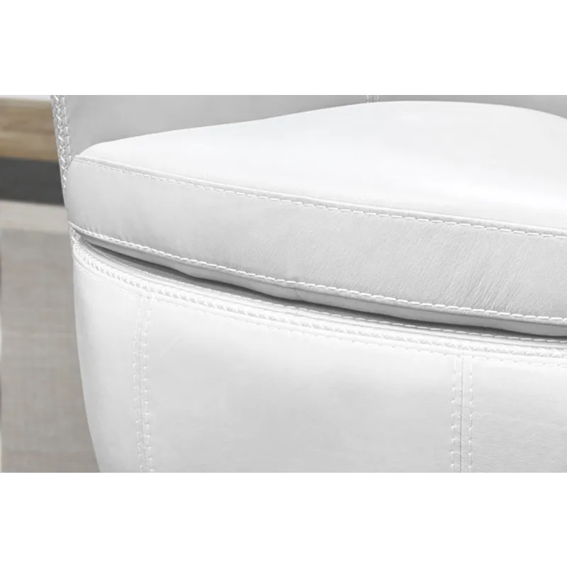 Barolo Snow 100% Italian Leather Swivel Club Chair Two Pack