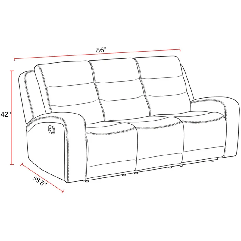 Napa Wrangler Clay Manual Triple Recline Sofa