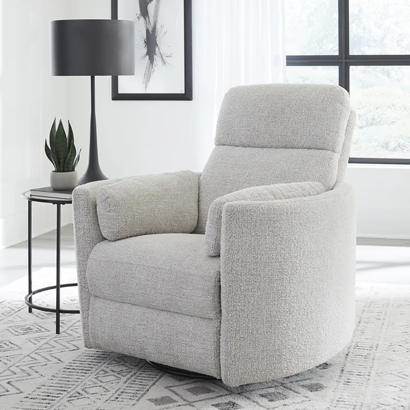 Radius Angora Linen Manual Swivel Recliner Two Pack