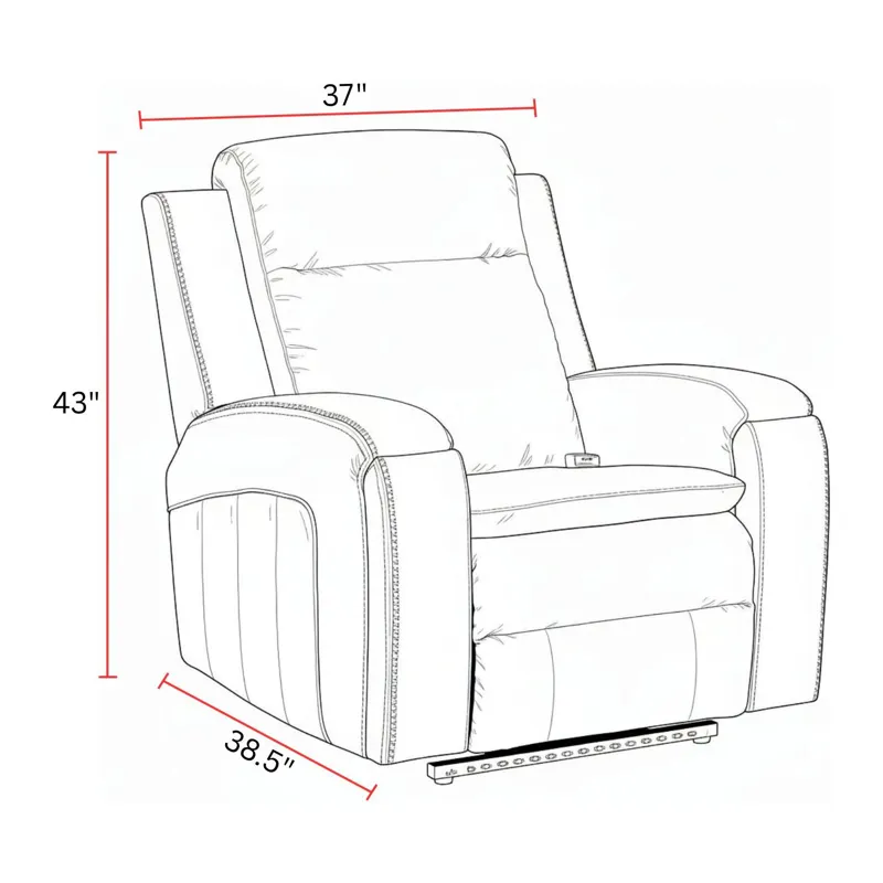 Armstrong Southampton Shore Power Recliner with Heat Massage and Auto-Glide