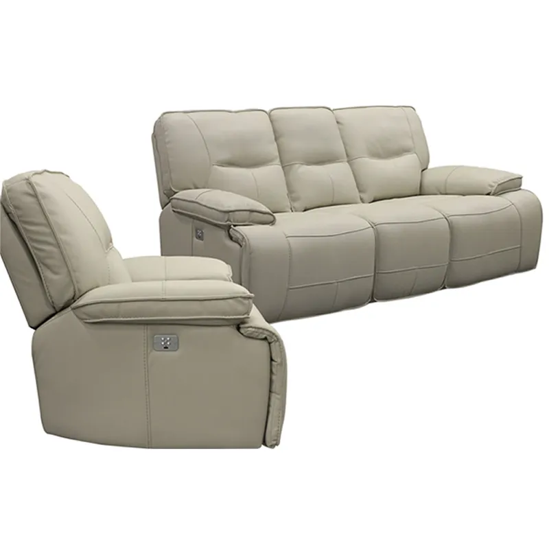 Spartacus Oyster Power Reclining Sofa and Recliner
