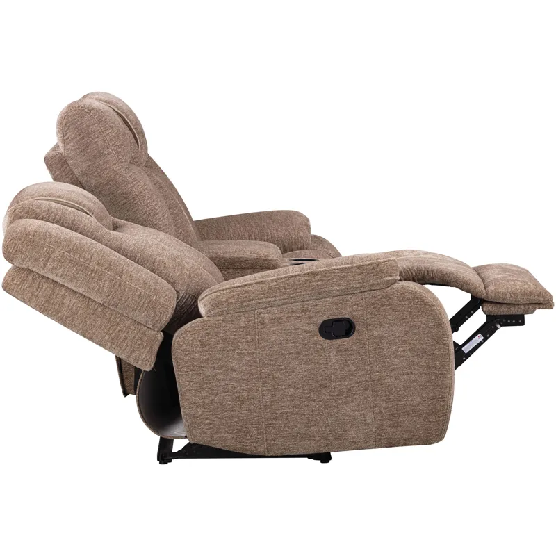 Bruno Plush Tobacco Manual Console Loveseat