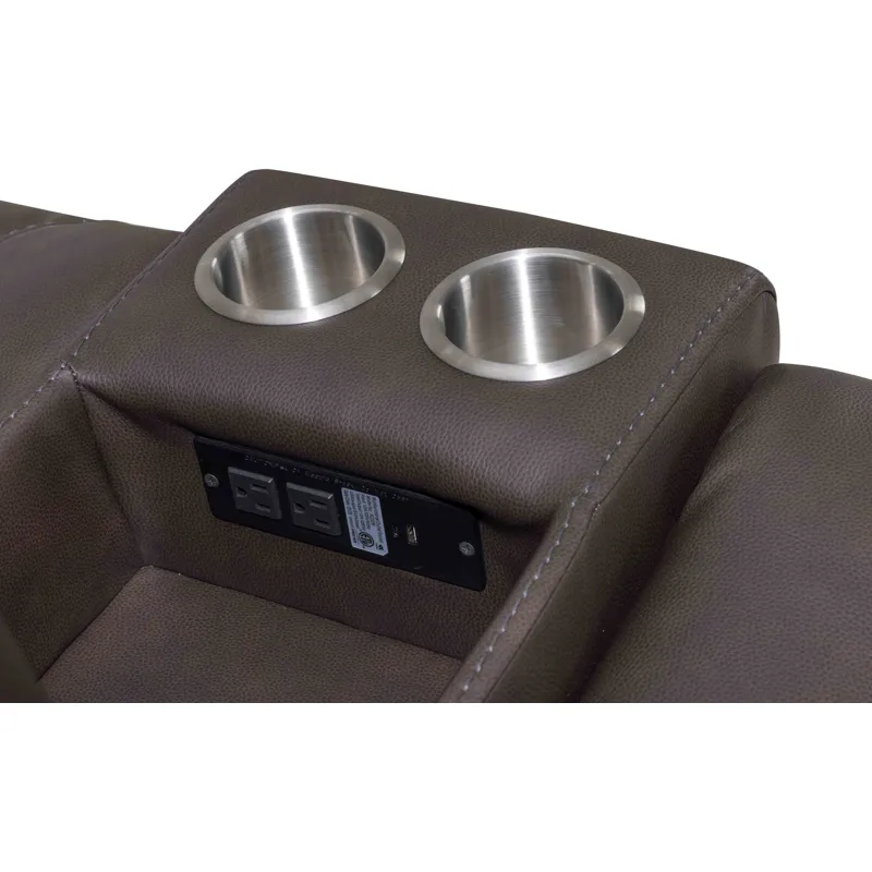 Maveric Bette Coffee Power Zero Gravity Console Loveseat P3