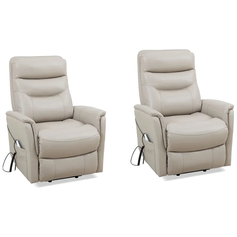 Gemini Softy Ivory Power Lift Recliner with Articulating Headrest Two Pack