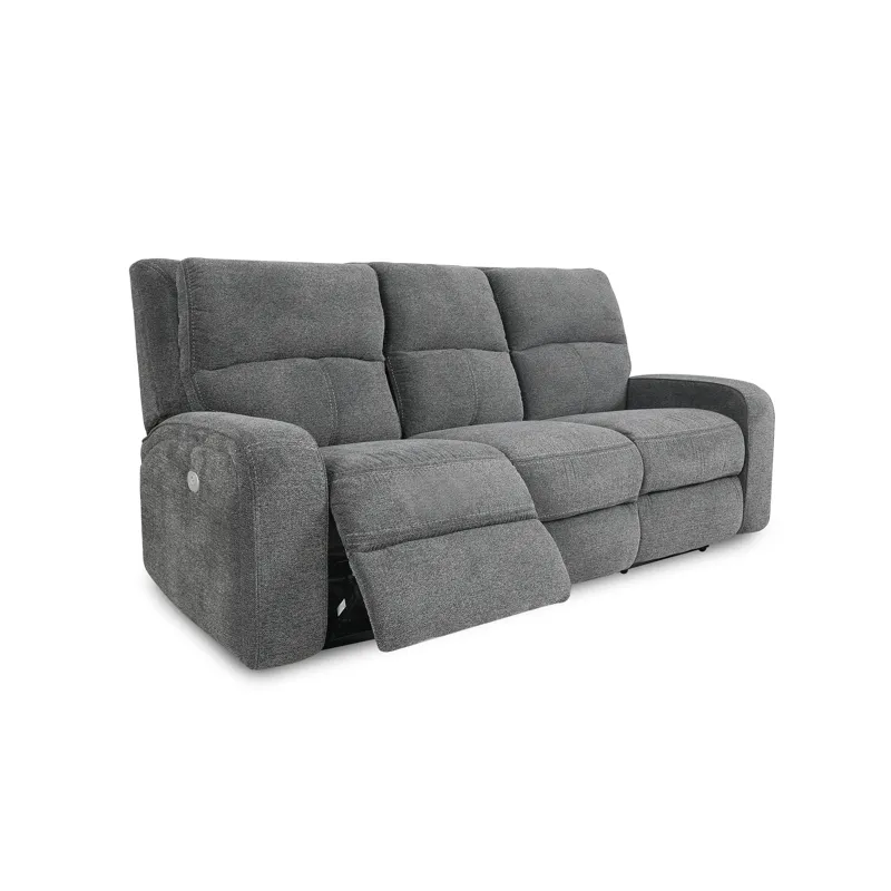Polaris Bizmark Grey Power Reclining Sofa and Loveseat