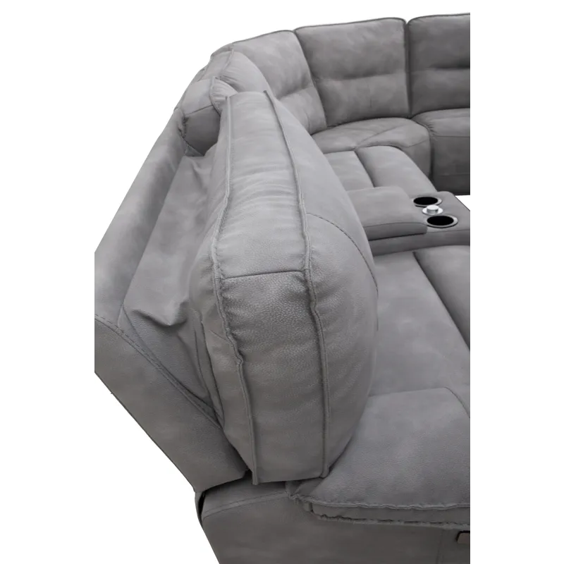 Gladiator Sky 7 Piece Modular Power Zero Gravity Reclining Sectional with Power Adjustable Headrests