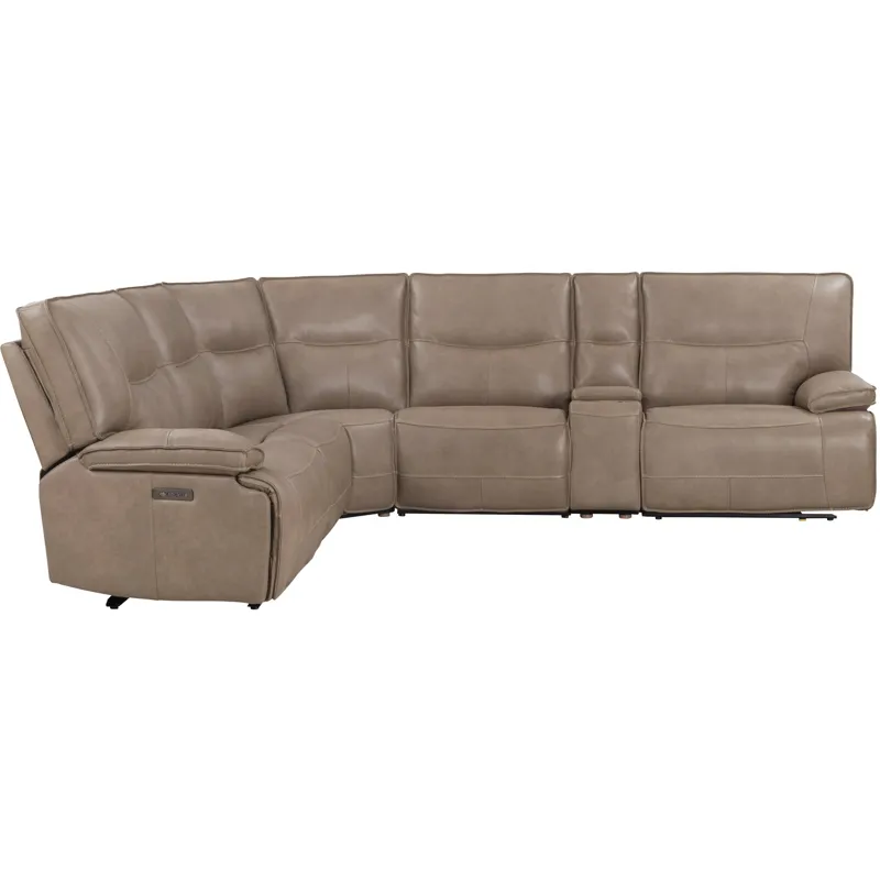 Gladiator Genova Mocha 6 Piece Modular Zero Gravity Power Reclining Sectional with Power Adjustable Headrests
