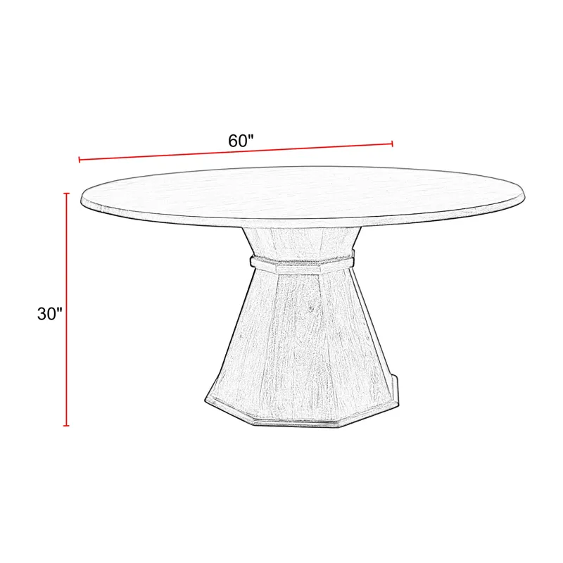 Portico Dining 60 Inch Round Dining Table