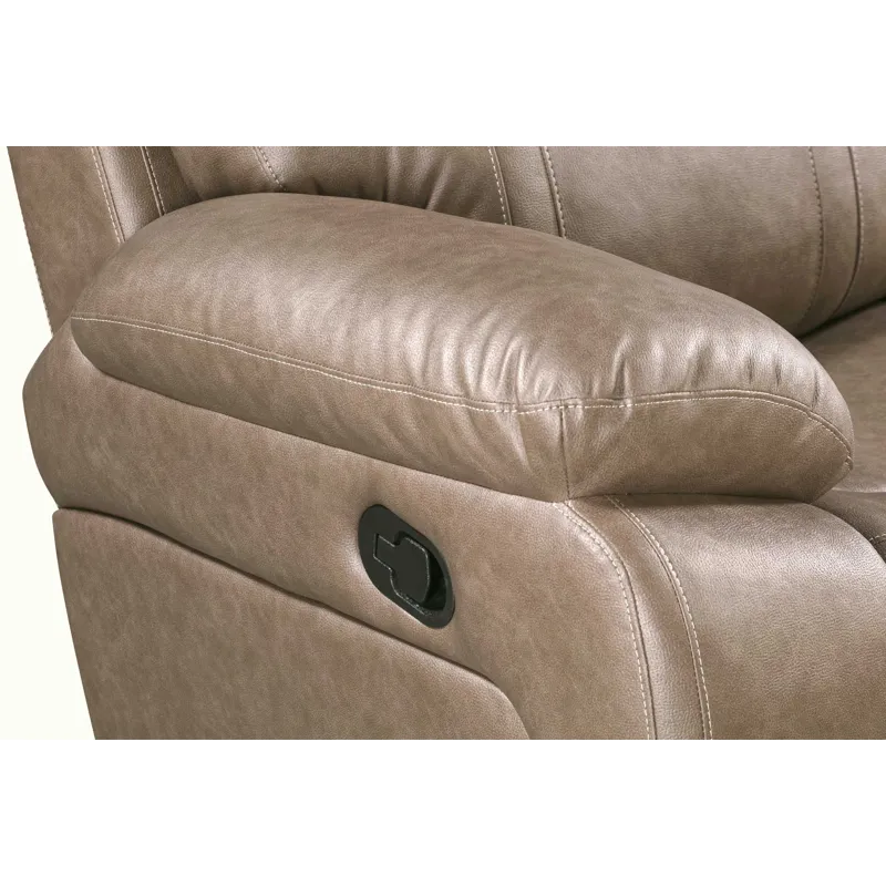 Theon Stokes Toffee Reclining Loveseat