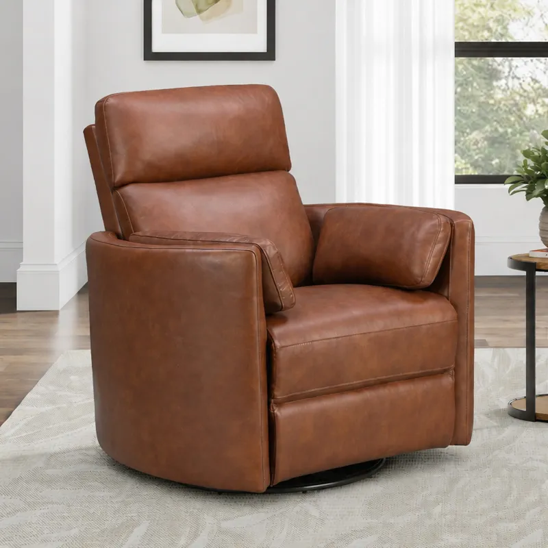 Radius Vintage Whiskey Swivel Power Glider Recliner Two Pack