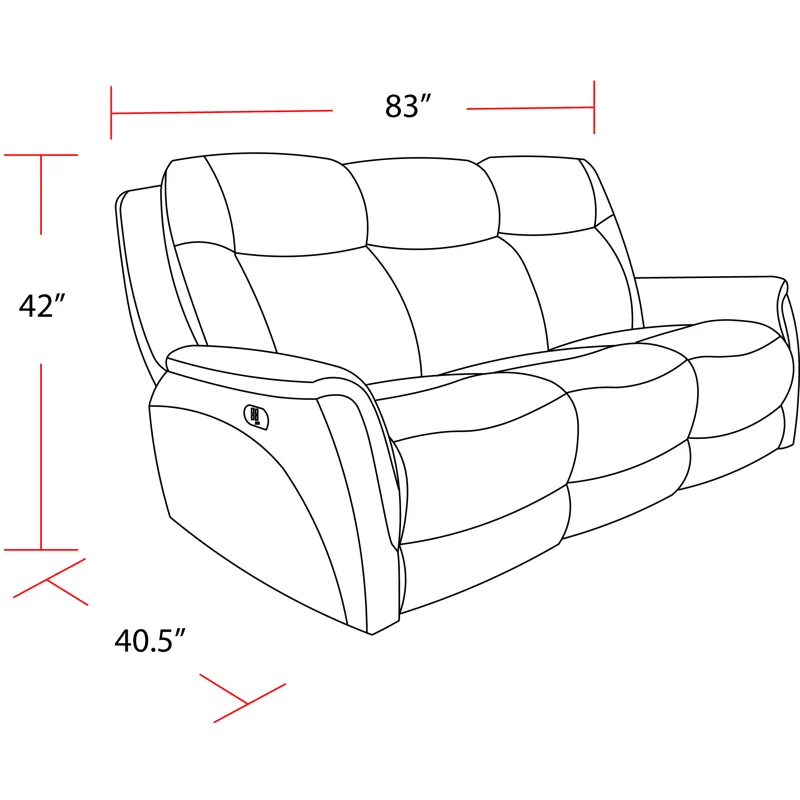 Linus Hudson Grey Power Reclining Sofa and Two Recliners