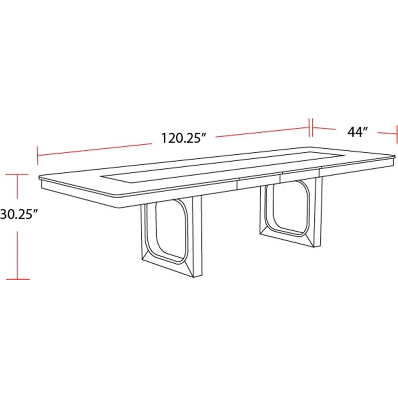 Escape Dining 84 Inch Rectangular Table with 8 Caster Chairs