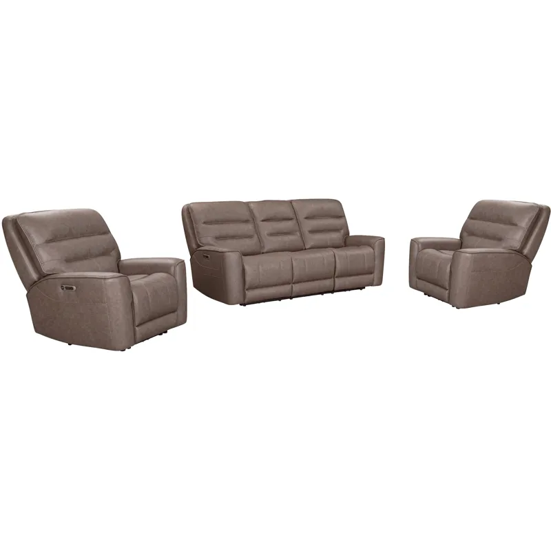 Lawson Sydney Brunette Zero Gravity Power Reclining Sofa and 2 Recliners