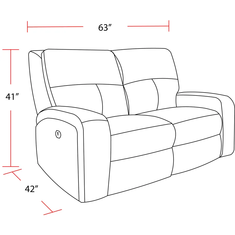 Polaris Bizmark Grey Power Reclining Sofa and Loveseat