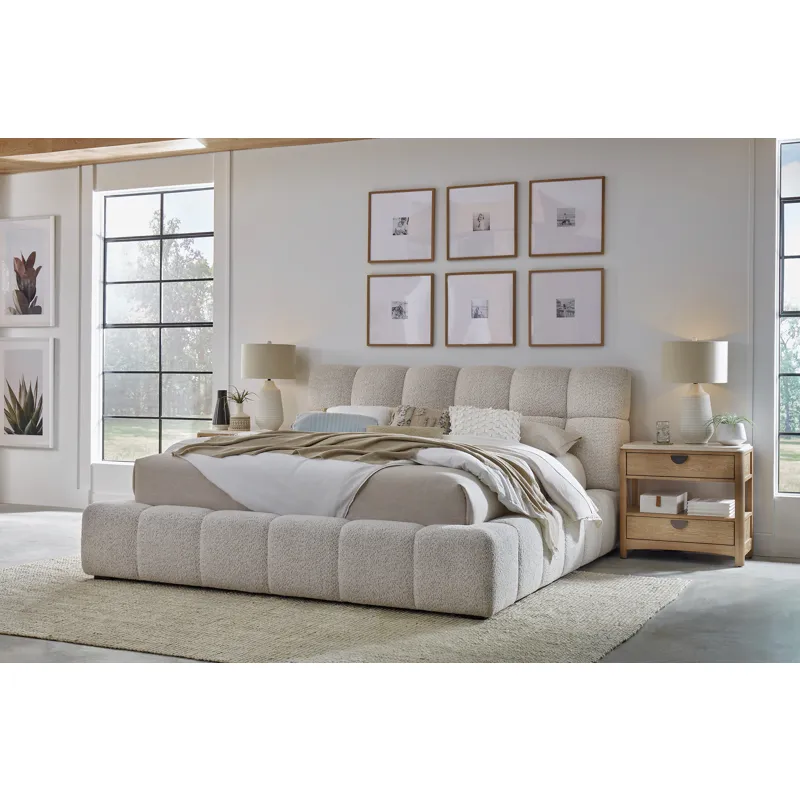 Escape Bedroom King Upholstered Bed with 2 Nightstands
