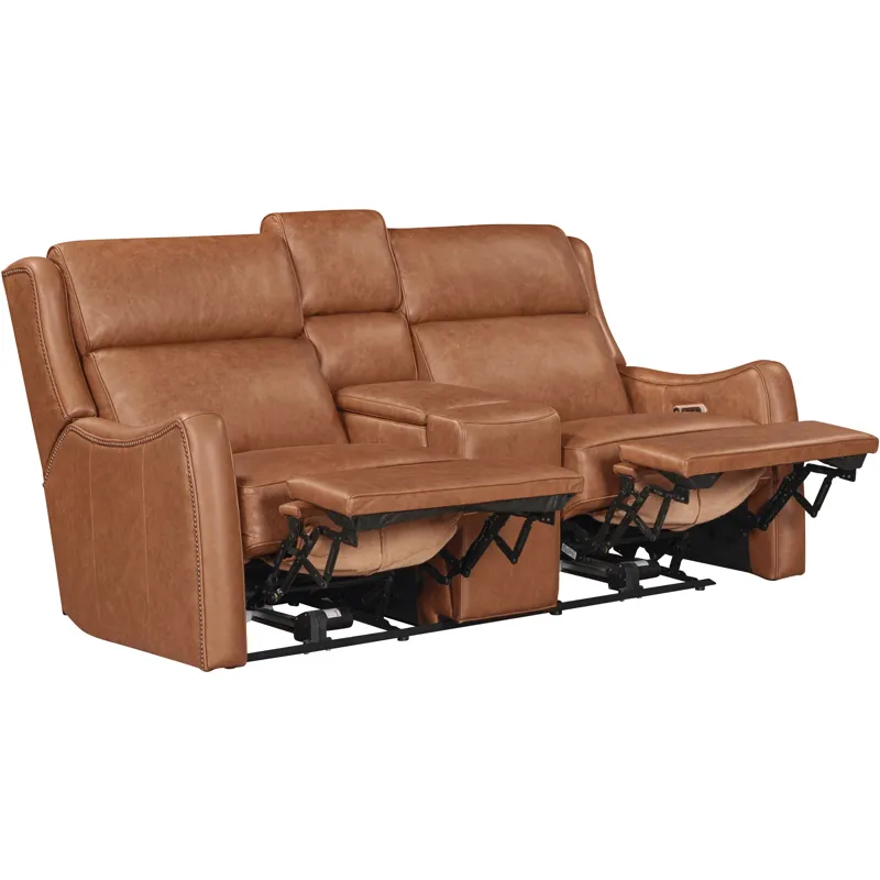 Channing Renaissance Cinnamon Power Zero Gravity Sofa and Tilt Console Loveseat