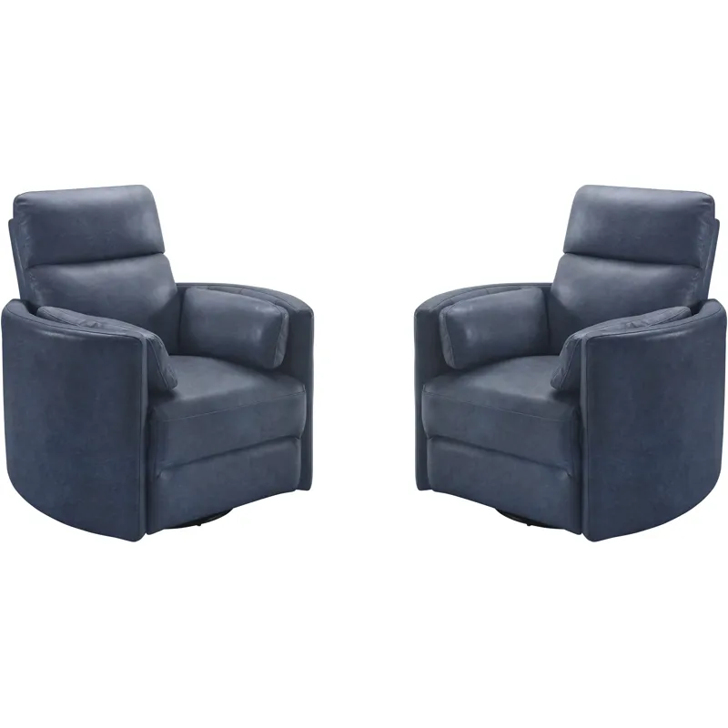 Radius Vintage Navy Swivel Power Glider Recliner Two Pack