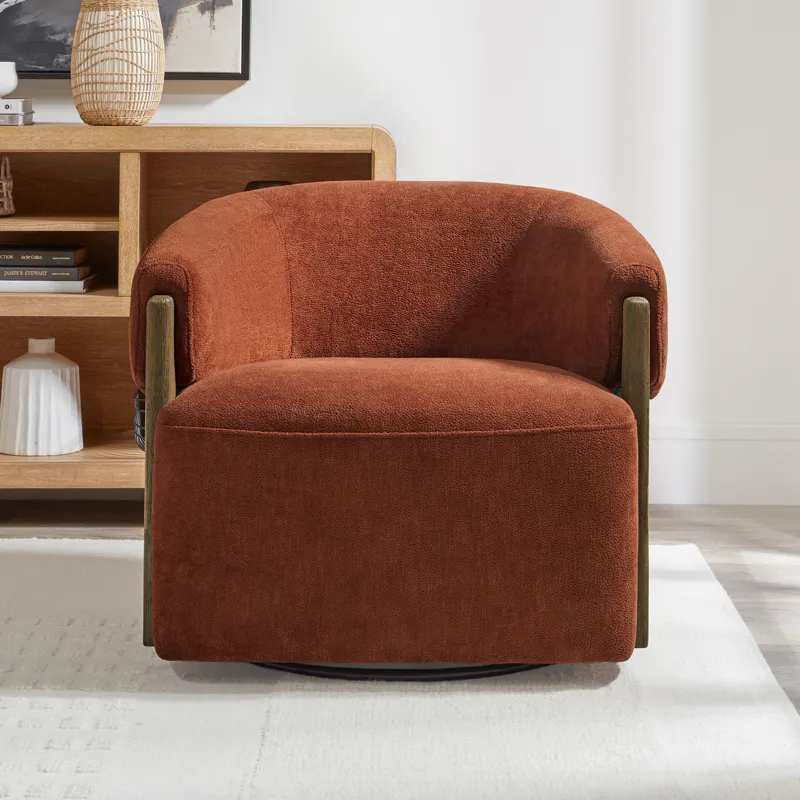 Finley Island Rust Swivel Accent Chair Two Pack