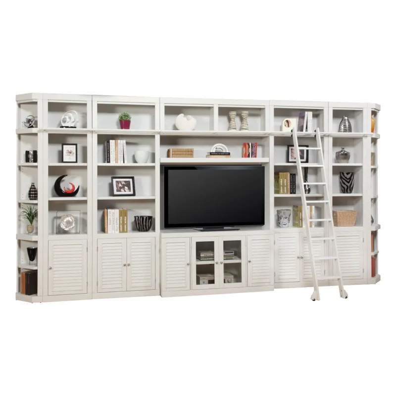 Boca 9 Piece Entertainment Wall with Corner Bookcases