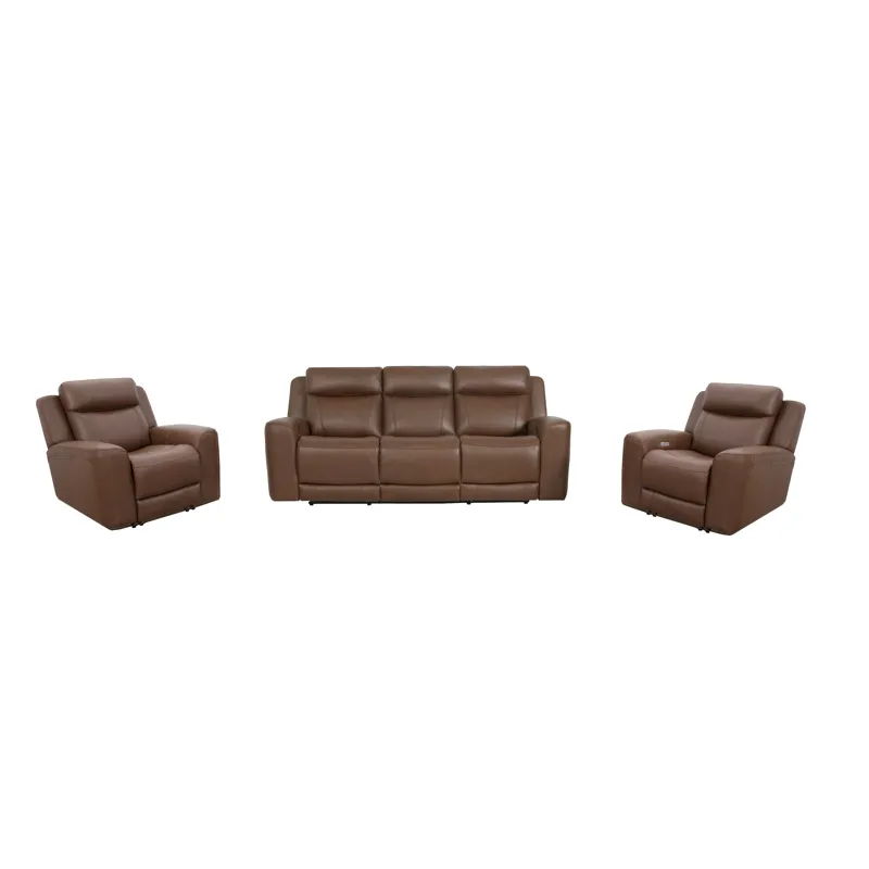 Calgary Autumn Umber Power Reclining Sofa and 2 Recliners