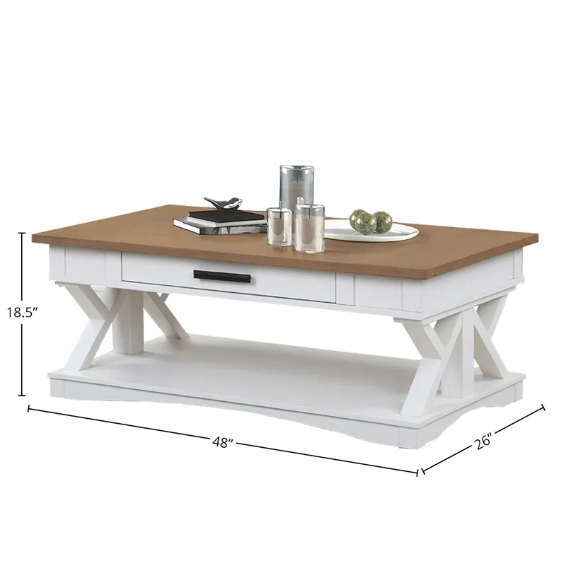 Americana Modern Cotton Cocktail Table with 2 End Tables