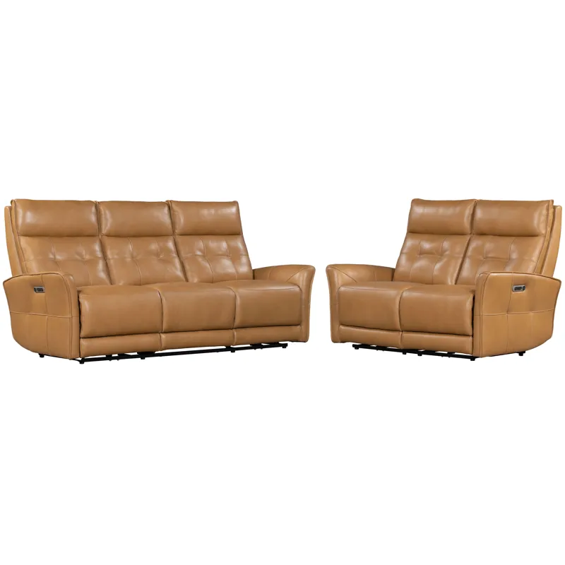 Gershwin Lucca Butterscotch Power Reclining Sofa and Loveseat