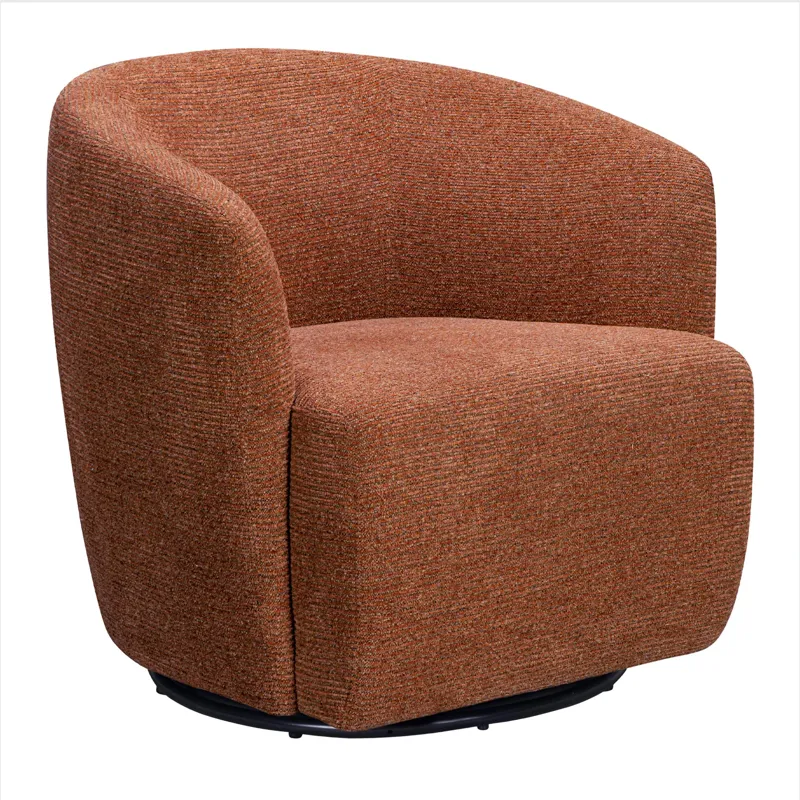 Mingle Thatch Terracotta Swivel Glider Accent Chair Two Pack
