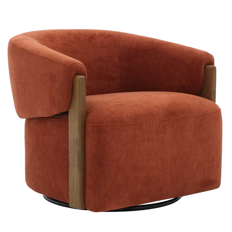 Finley Island Rust Swivel Accent Chair Two Pack