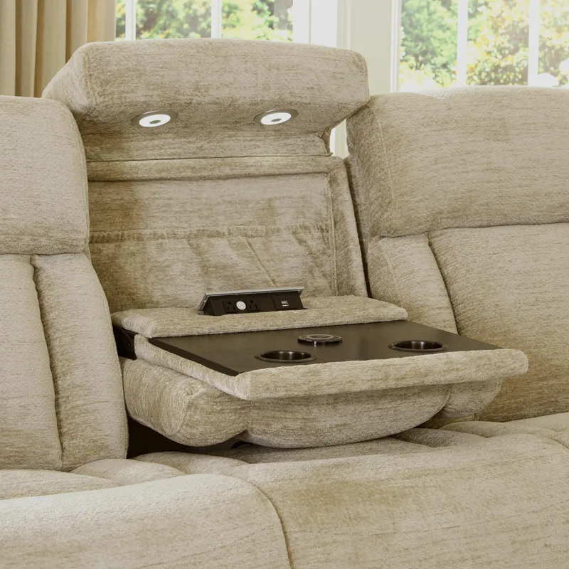 Dalton Lucky Fawn Power Reclining Sofa and Loveseat