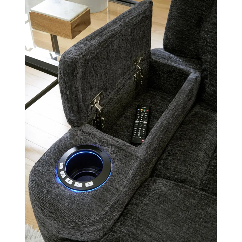 Dalton Lucky Charcoal Power Reclining Loveseat