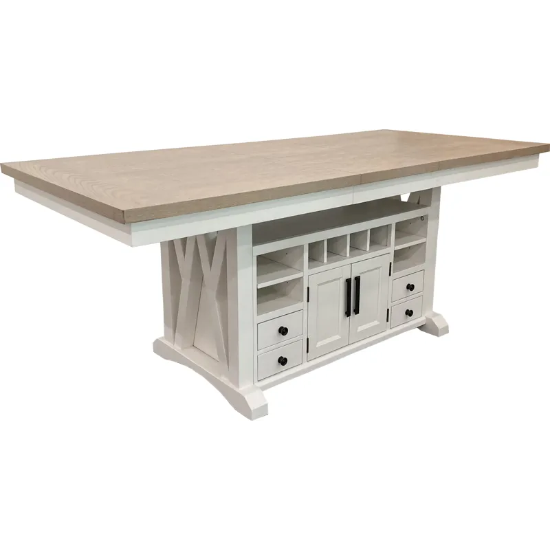 Americana Modern Dining 72 inch Island Counter Height Extendable Dining Table