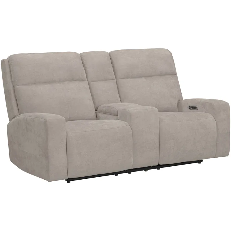 Traxton Jasper Taupe Power Zero Gravity Tilt Console Loveseat P3