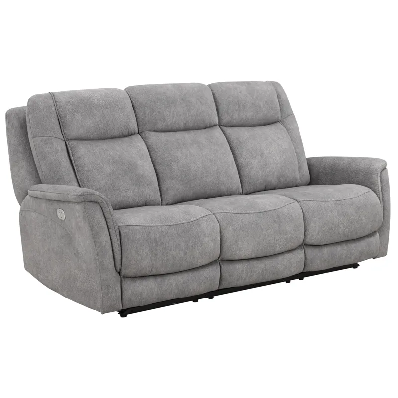 Linus Hudson Grey Power Reclining Sofa and Two Recliners