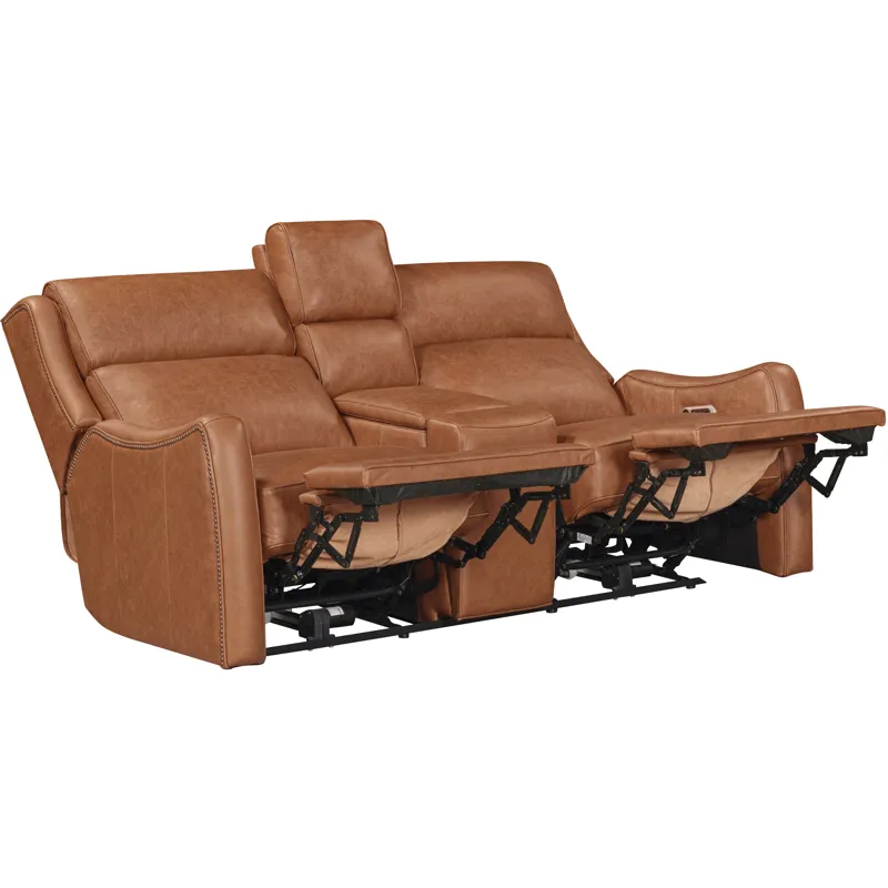 Channing Renaissance Cinnamon Power Zero Gravity Sofa and Tilt Console Loveseat