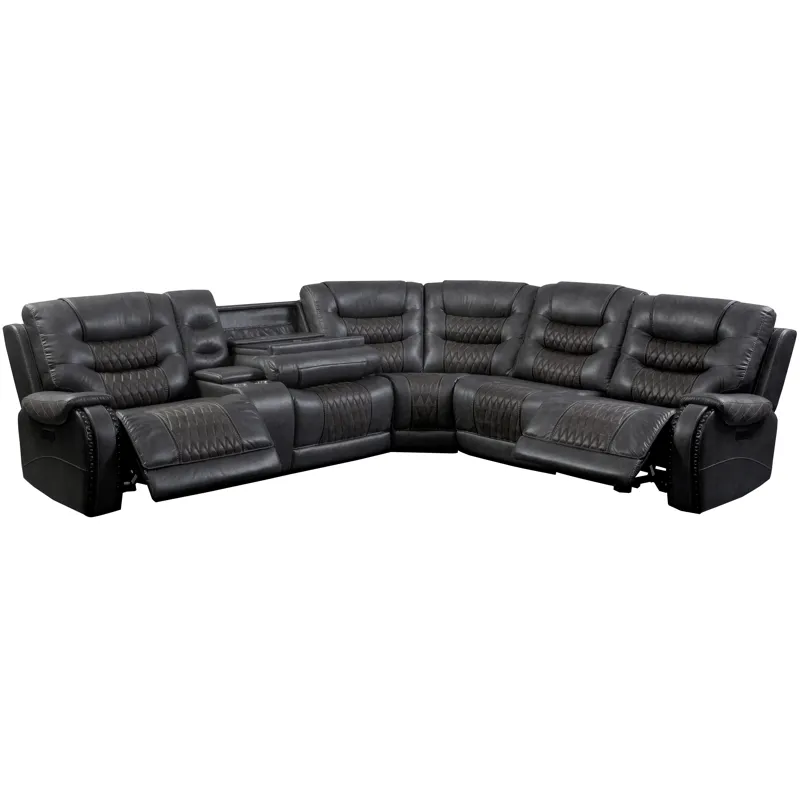 Outlaw Stallion 6 Piece Modular Power Reclining Sectional with Drop Down Table
