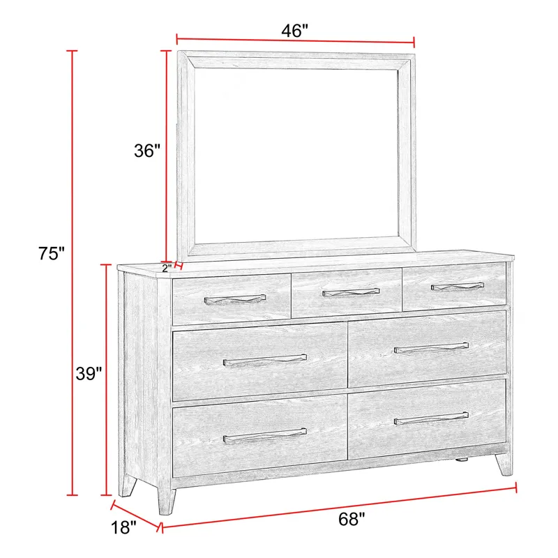 Breckenridge Bedroom Dresser and Mirror