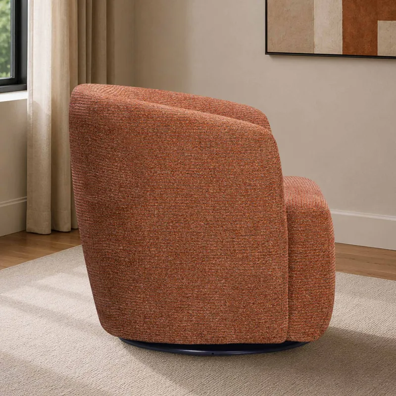 Mingle Thatch Terracotta Swivel Glider Accent Chair Two Pack