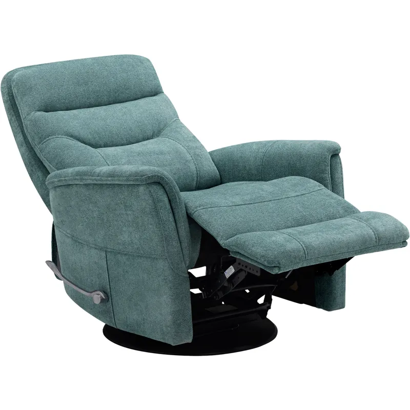 Gemini Snazzy Blue Manual Swivel Glider Recliner Two Pack