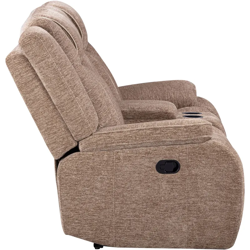Bruno Plush Tobacco Manual Console Loveseat
