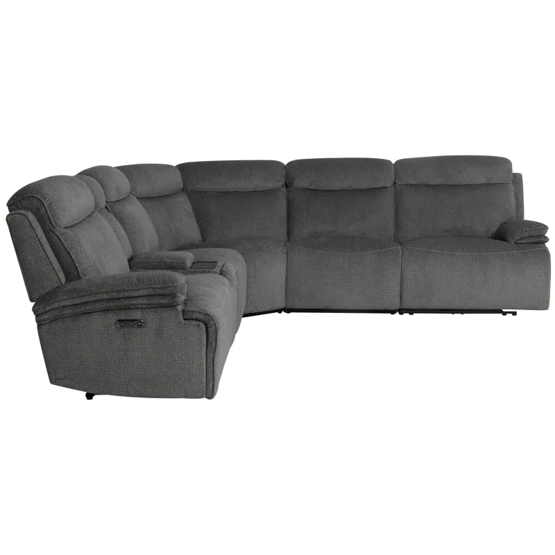 Alpine Airy Midnight 6 Piece Zero Gravity Power Reclining Sectional with Power Adjustable Headrests