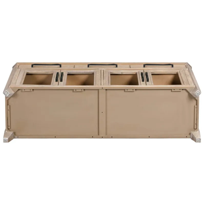 Breckenridge Dining 72 Inch Rectangular Counter Table with 4 Upholstered Stools and Buffet Server