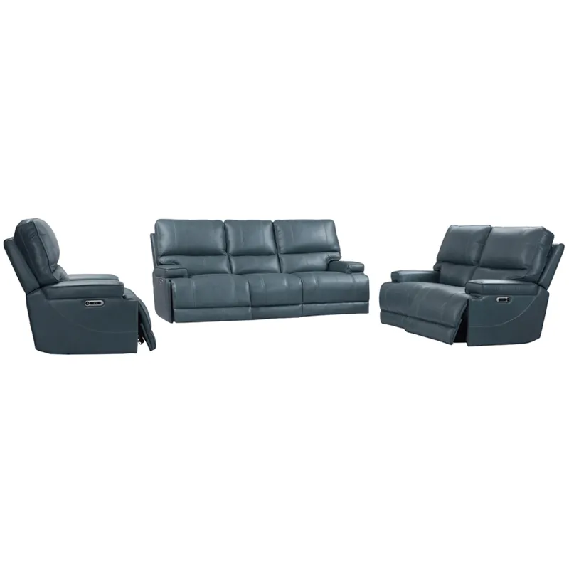 Whitman Verona Azure - Powered By Freemotion Power Reclining Sofa Loveseat and Recliner