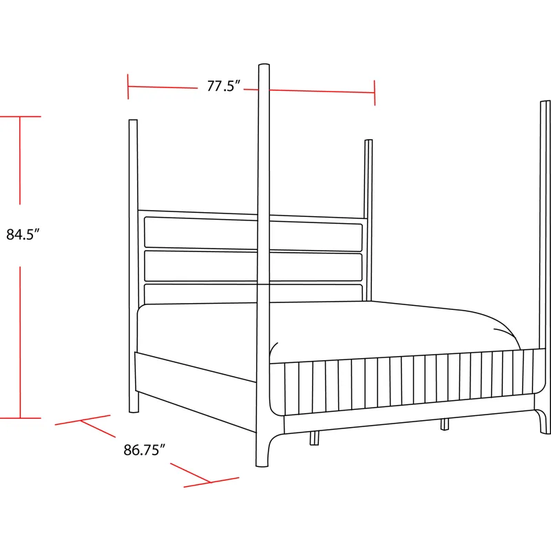 Escape Bedroom King Poster Bed with Dresser and Mirror