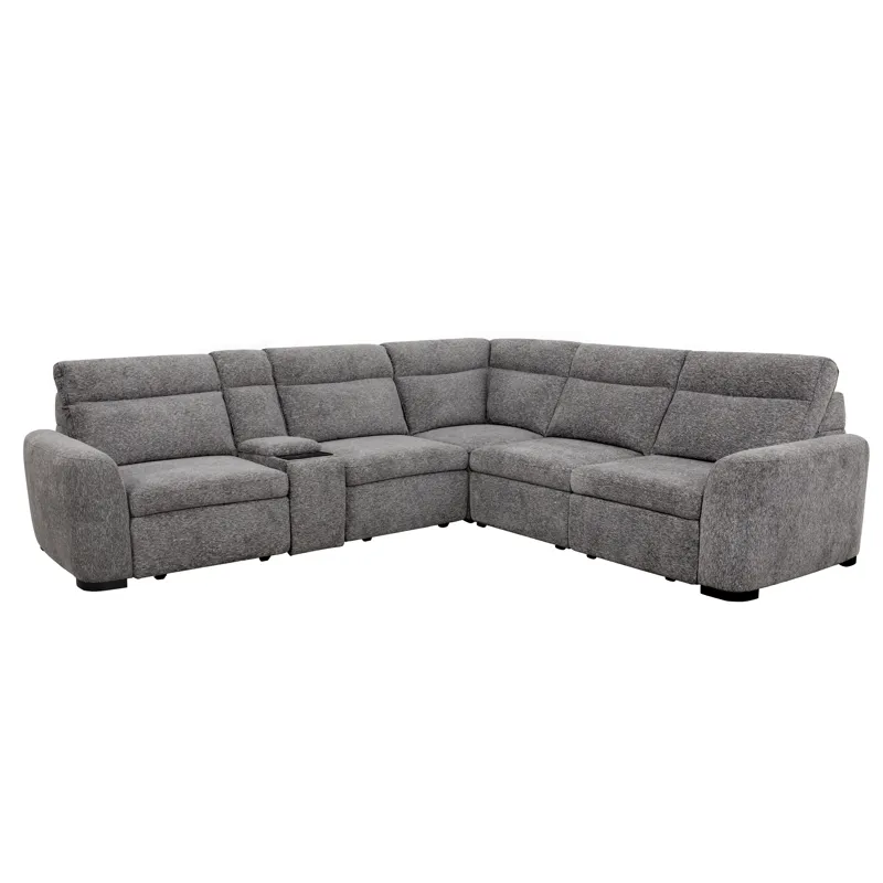 Kline Nightfall 6 Piece Power Sliding Sectional with Extension Footrests